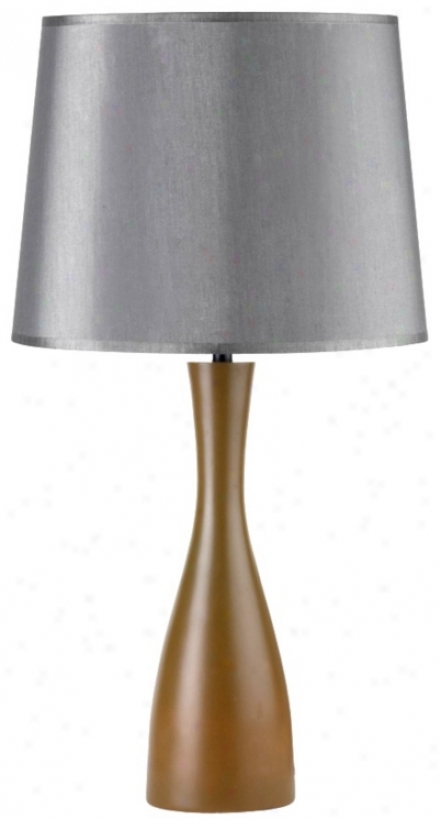 Lkghts Up! Silk Shade Olive Oscar 24" Complete Table Lamp (t3535)
