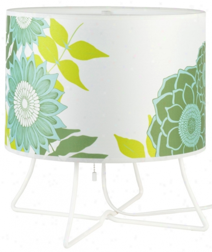 Lights Up! Virgil Low Anna Green Shade Accent Lamp (t6652)