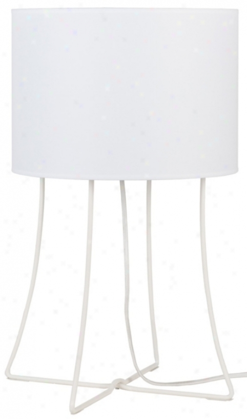 Lights Up! Virgil White Thread of flax Shade Table Lamp (t6655)