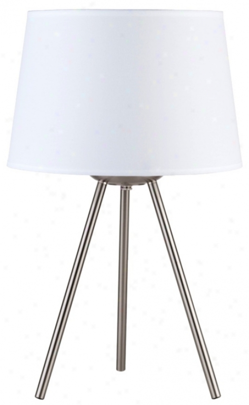 Lights Up! Weegee Small White Linen 20" High Food Lamp (t6037)