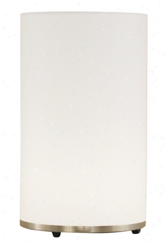 Lights Up! White Linen Large Merdian Accent Table Lamp (92240)