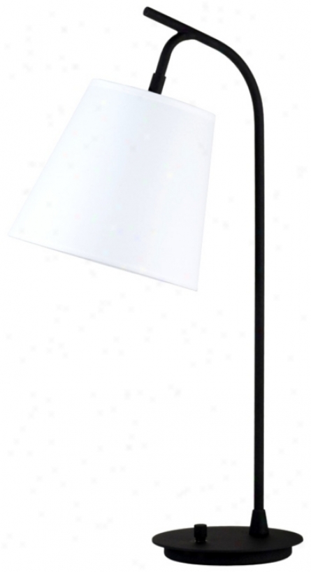 Lights Up! White Linen Shade Walker Table Lamp (t3491)