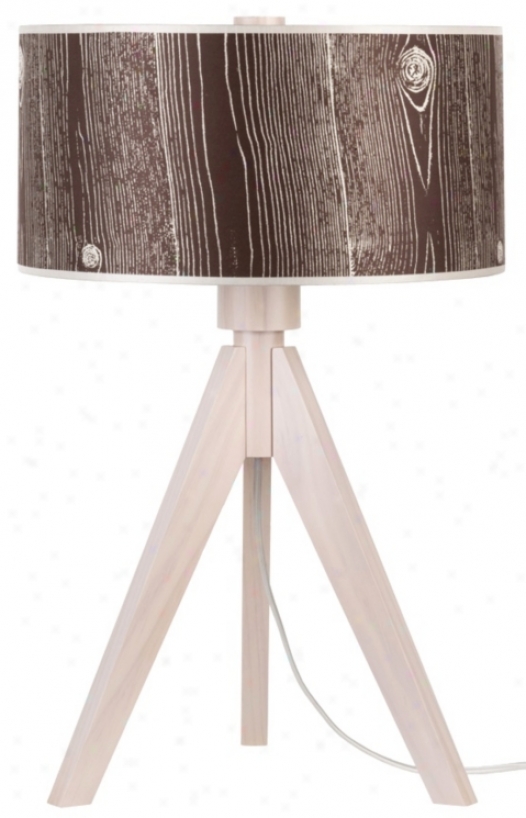 Lights Up! Sylvan Pickled Dark Faux Bois Shade Table Lamp (t6221)