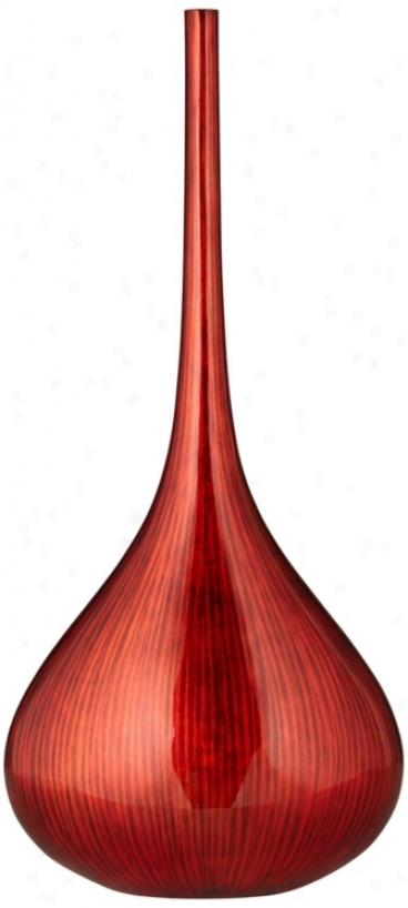 Line Large Neon Red Bottle Vase (t8593)