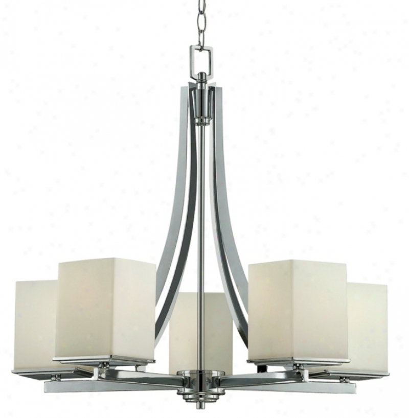 Lite Source 5-light Frost Glass And Chrome Chandelier (u8590)