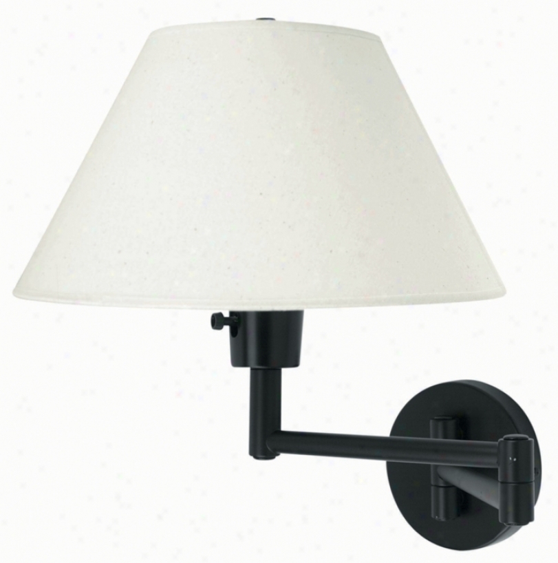 Lite Source Black Empire Shade Plug-in Swing Arm Wall Lamp (90314)