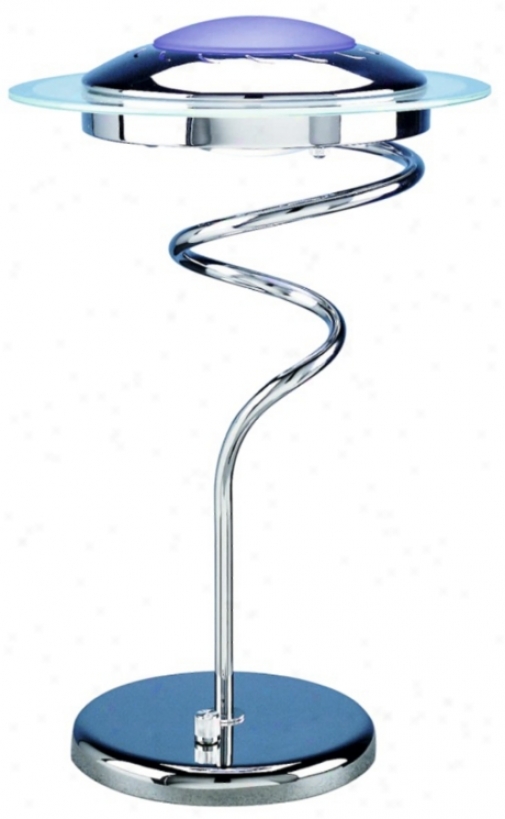 Lite Source Blue Glass Spiral Desk Lamp (82448)