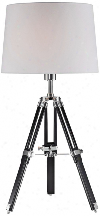 Lite Source Jiordano Tripod Black Wood Table Lamp (x5418)