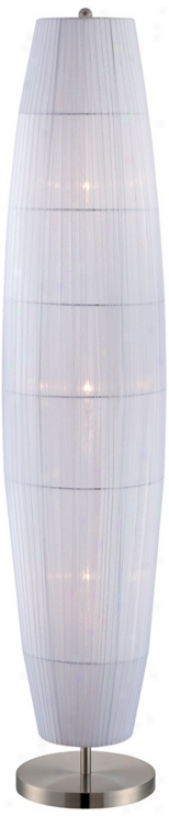 Flower Source Parvati White Organza Ribbon Floor Lamp (v9517)