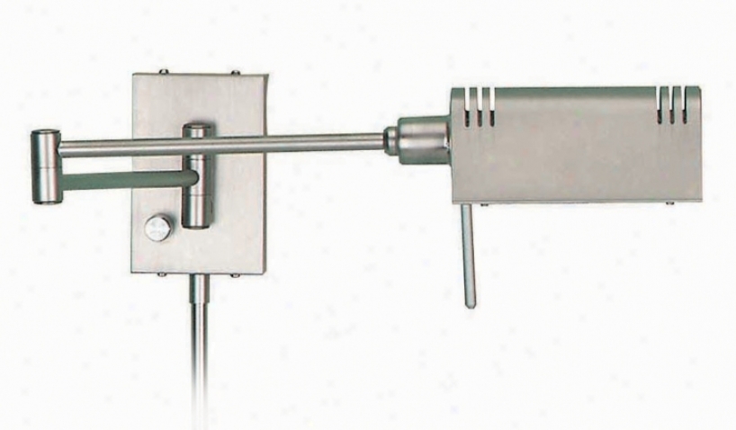 Lite Source Satin Steel Pharmacy Pllug-in Swing Arm Wall Lamp (90217)