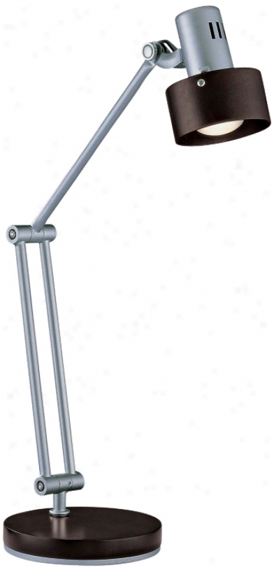 Lite Source Silver Walnut Adjustable Desk Lamp (h4786)