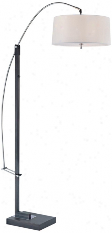 Lite Source Tall Karm Adjustable Black Arc Fooor Lamp (w9913)