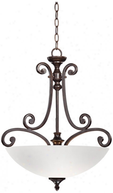 Lorain 20" Wide Bronze With Frosted Glass Pendant Light (w7420)