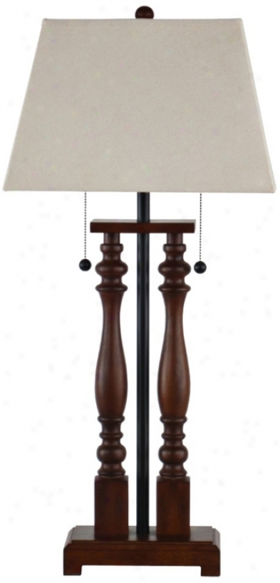 Lovila Dark Oak 2-light Table Lamp (v9042)