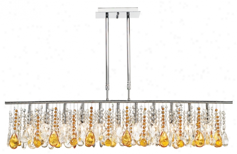 Luminous 48" Wide Clear And Amber Crystal Chandelier (72842-00583-00583)