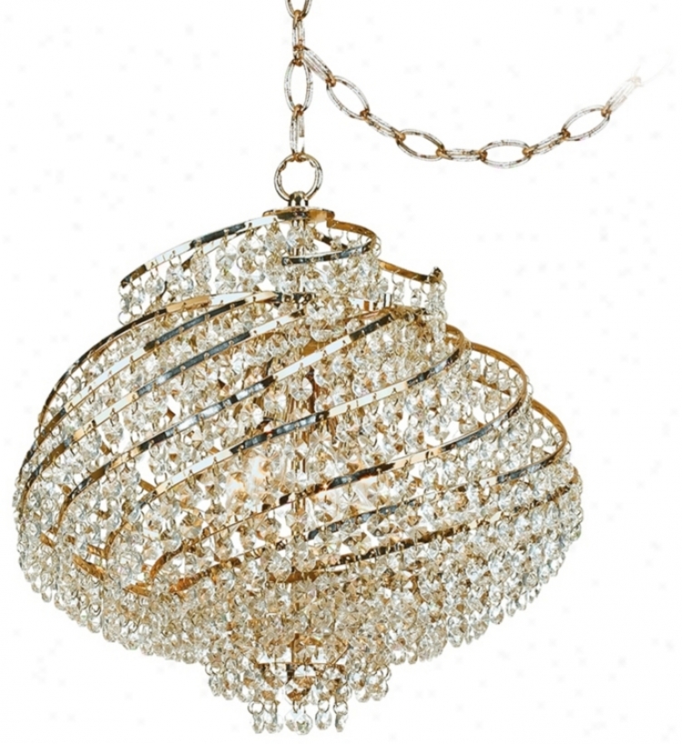 Lyric Gold And Crystal 15 1/2" Wide Plug-in Swag Chandelier (r3523)