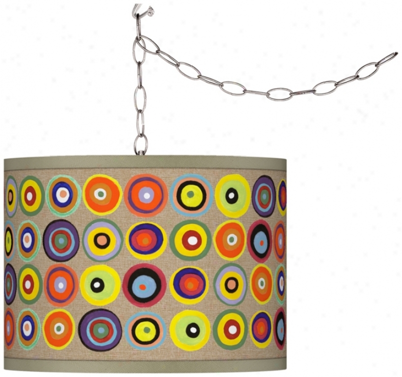 Marbles In The Park Gicler Shade Brushed Steel Swag Pendant (f9542-v3118)