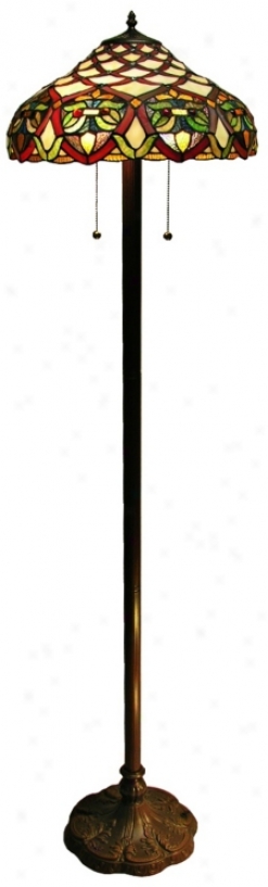Margaux Barique Tiffany Style Bronze Floor Lamp (g9863)