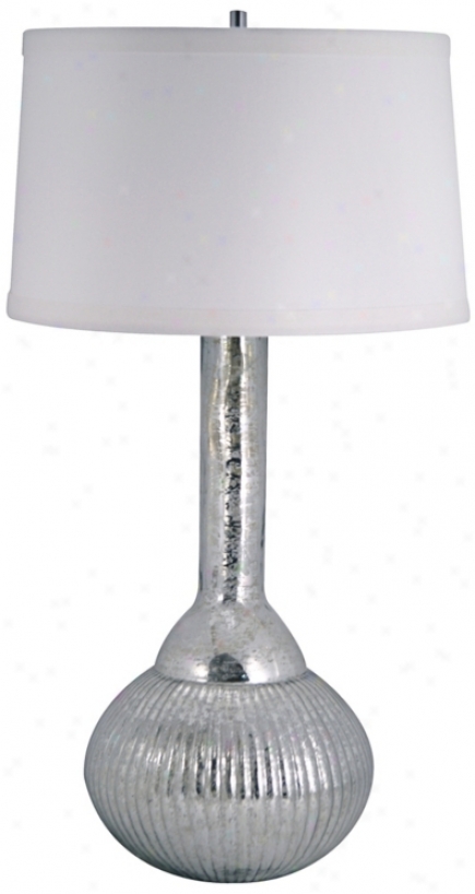 Mercury Glass Fluted Base Table Lamp (v1811)
