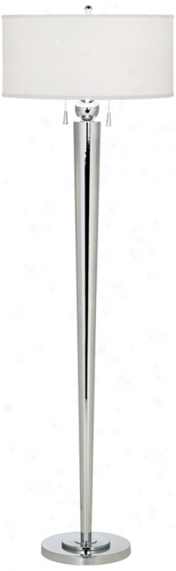 Messina Polished Steel Double Pull Floor Lamp (23058)