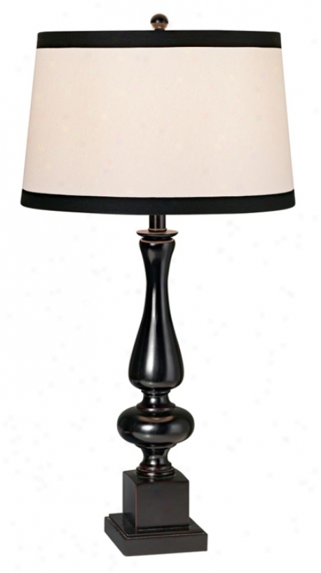 Metro Black Cherry Spindle Table Lamp (h3009)