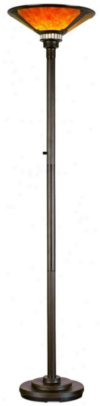 Mica Collection Mission-style Torchiere Floor Lamp 8(0063)