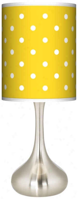 Mini Dots Yellow Giclee Kiss Table Lamp (k3334-m6000)
