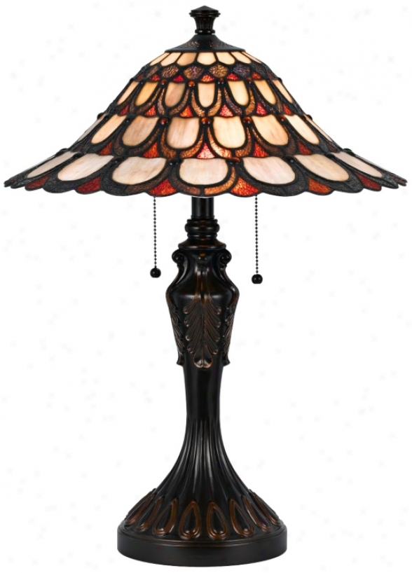 Mission Tiffany Style Bronze Table Lamp (w5994)