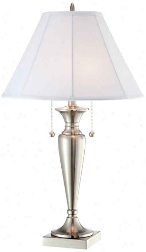 Modern Brushed Steel 2-light Table Lamp (t5608)