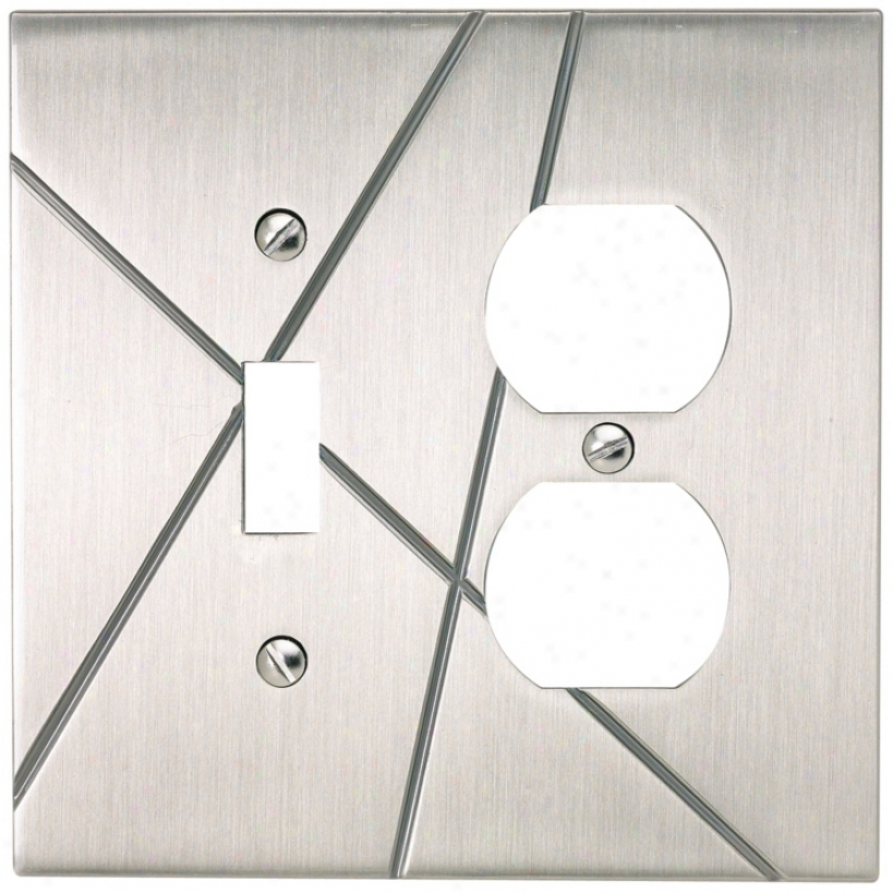 Modernist Brushed Nickel Combo Outlet Wall Plate (77930)