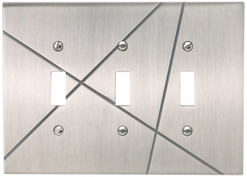 Modernist Brushed Nickel Triple Toggle Wall Plate (79204)