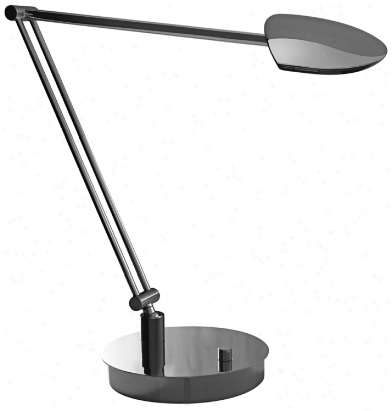 Mondolu2 Pelle Angle Chromium Round Base Led Desk Lamp (v1481)
