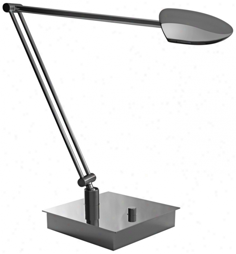 Mondoluz Pelle Angle Chromium Square Base Led Desk Lamp (v1566)