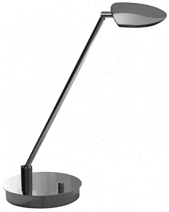Mondoluz Pelle Chromium Straigth Round Base Led Desk Lamp (v1478)