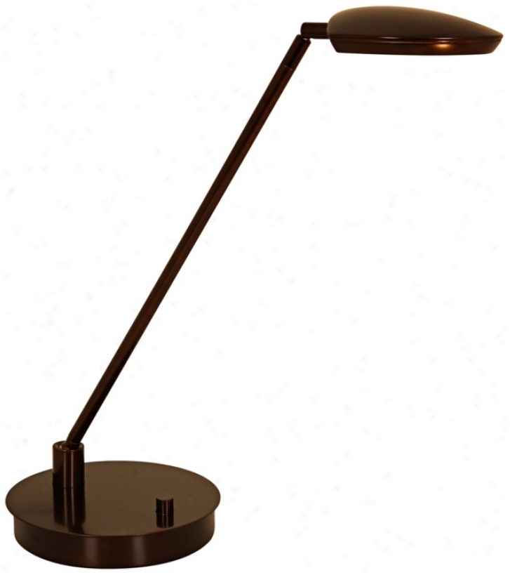 Mondoluz Peole Straight Bronze Round Base Led Desk Lamp (v1479)