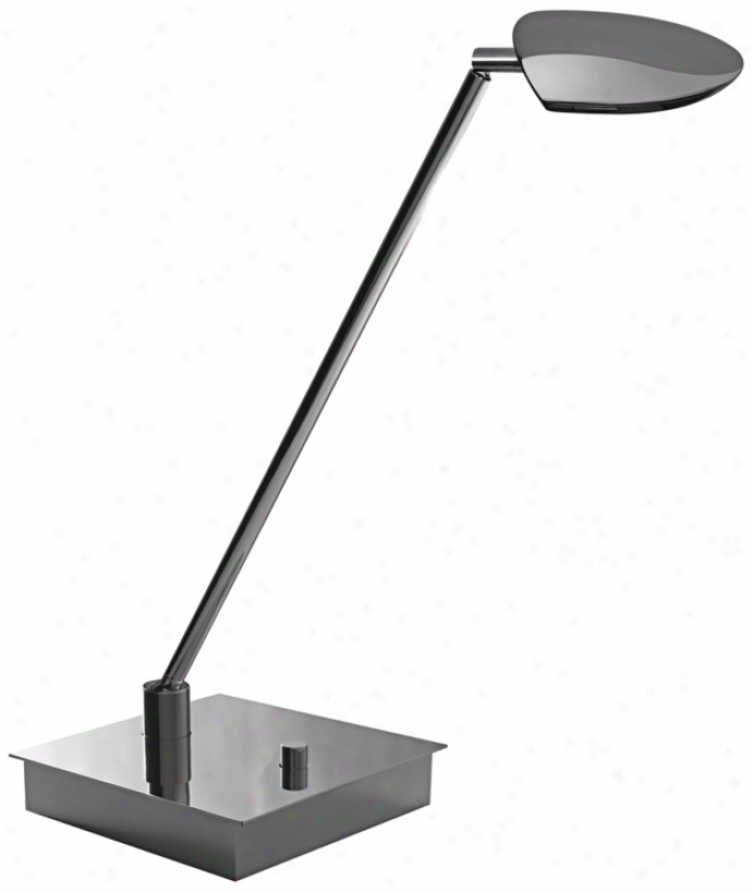 Mondoluz Pelle Straight Chromium Square Base Led Desk Lamp (v1556)