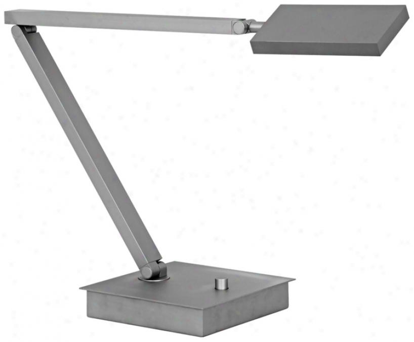 Mondoluz Recto Raw Platinum Adjustable Led Desk Lamp (v1581)