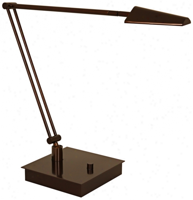 Mondoluz Ronin Angle Bronze Square Base Led Desk Lamp (v1544)