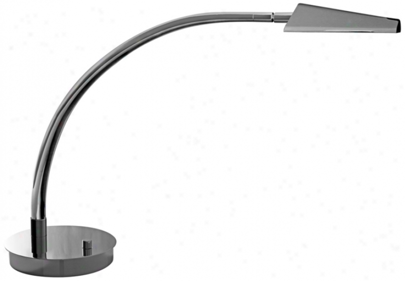 Mondoluz Ronin Curve Chromium Round Base Led Desk Lamp (v1471)