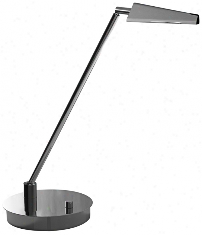 Mondoluz Ronin Straight Ch5omium Round Base Led Desk Lamp (v1468)