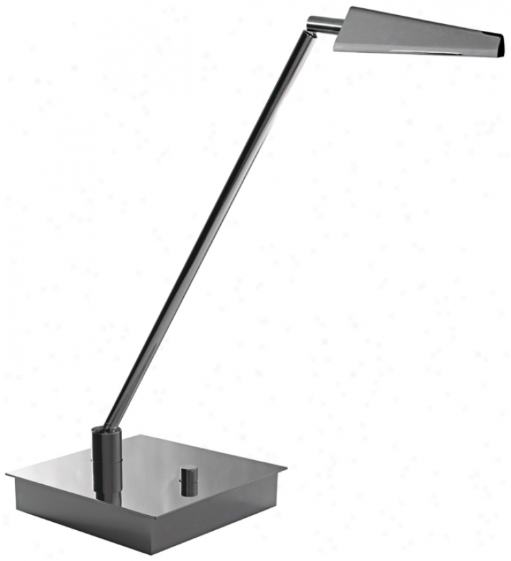 Mondoluz Ronin Straight Chromium Square Base Led Desk Lamp (v1537)