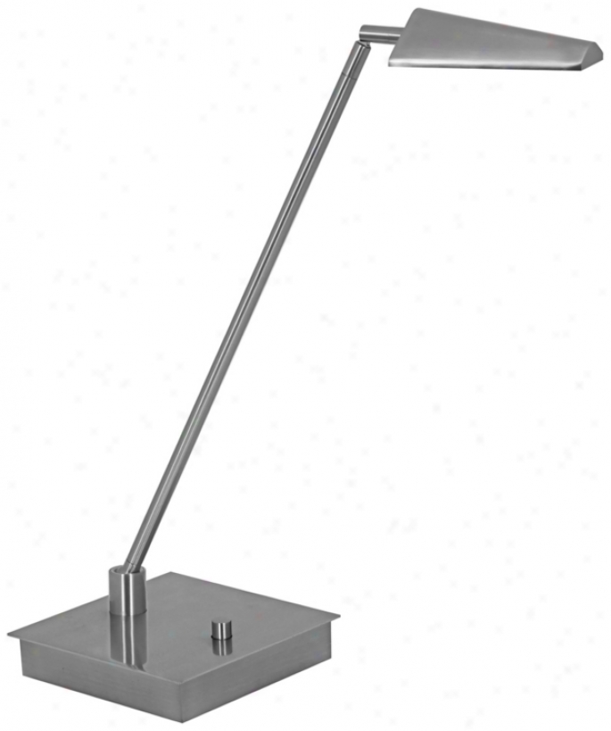 Mondoluz Ronin Strwight Platinum Square Base Led Desk Lamp (v1536)