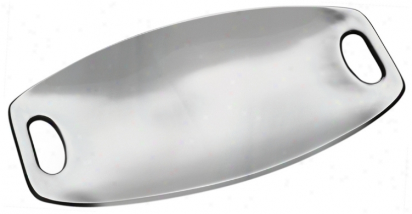 Nambe 18" Wide Silver Metal Tray-handy Serving Tray (x3874)