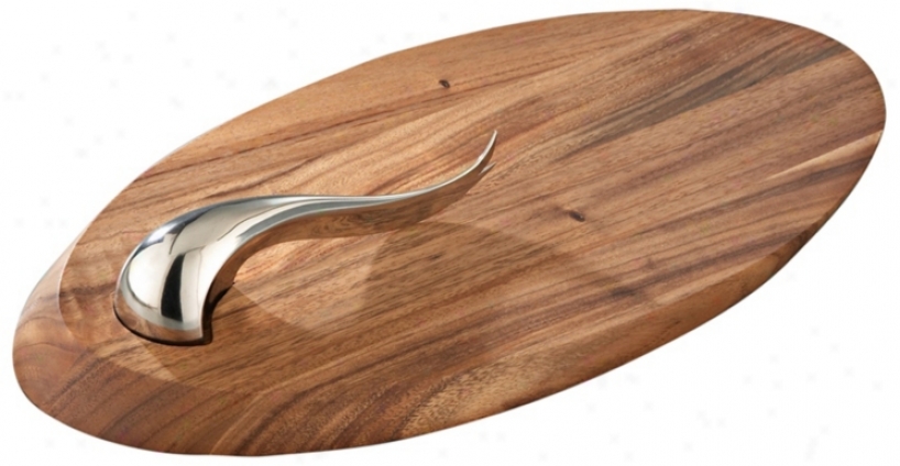 Nambe Swoop Cheese Board With Knife (x4167)