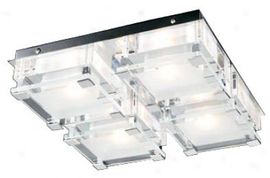 Nice Cube Frosted Glass 12 1/2" Wide Ceiling Light Fxiture (h4265)