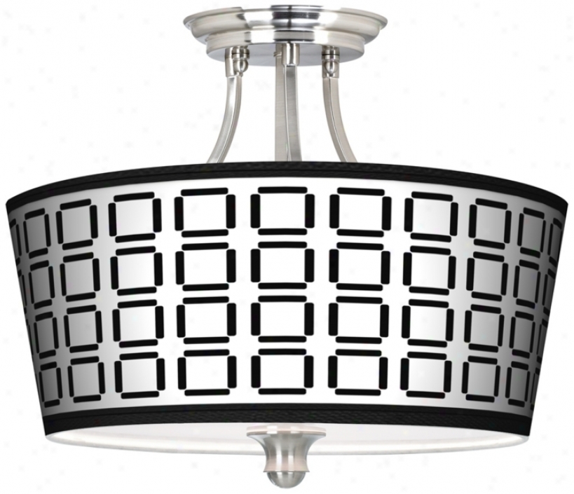 Open Grid Tapered Drum Giclee Ceiling Light (m1074-p269)