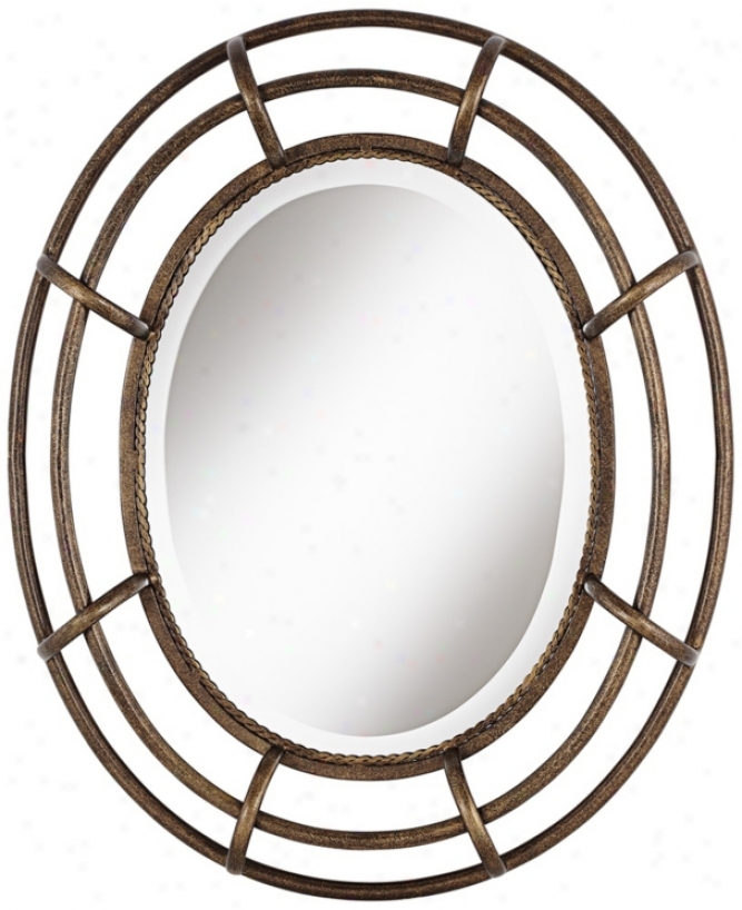 Open Work Braid 29 1/2" High Brown And Gold Wall Mirror (w4085)