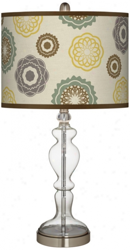 Ornaments Linen Giclee Apothecary Unobstructed Glass Table Lamp (w9862-y7271)