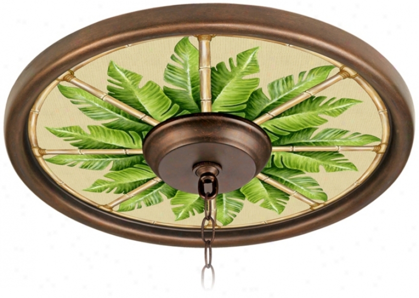 Pacific Palm 16" Wide Bronze 4" Opening Medallion (02975-h1208)