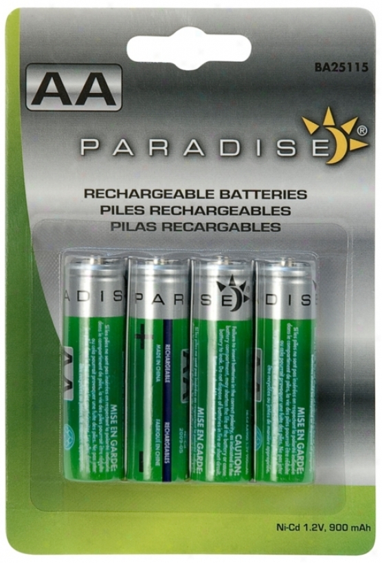 Pack Of 4 Solar Aa Rechargeable Batteries (p9745)